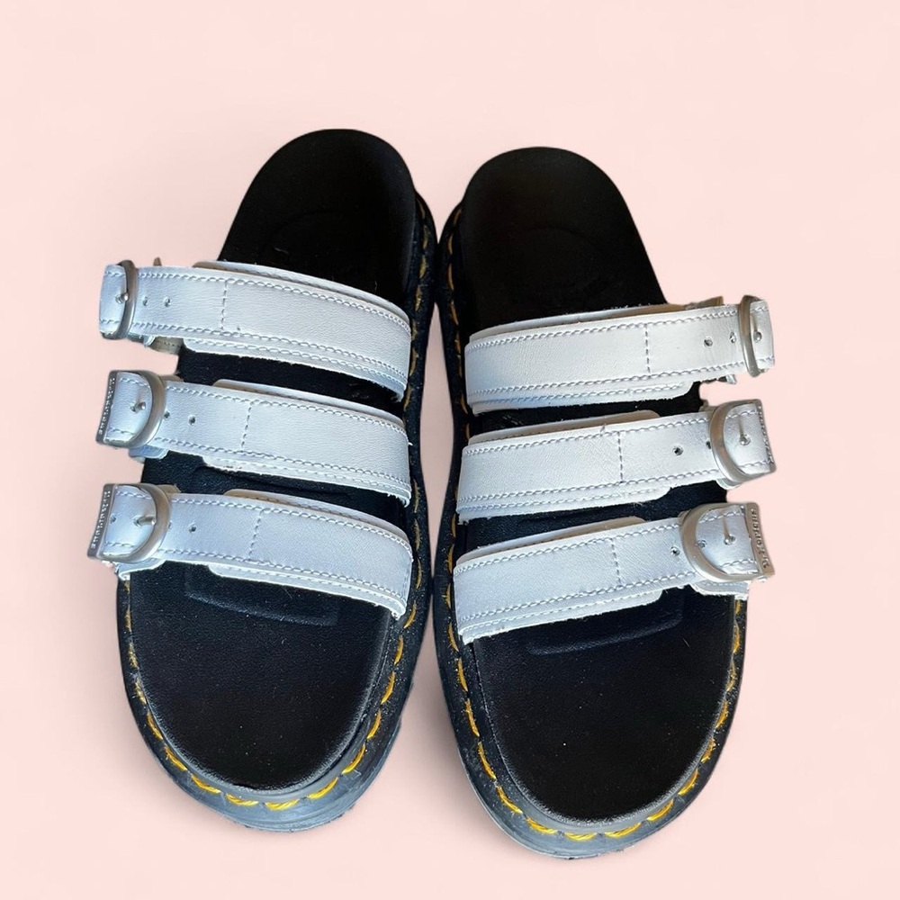 Dr. Martens Blair Leather Three Strap Buckle Slides